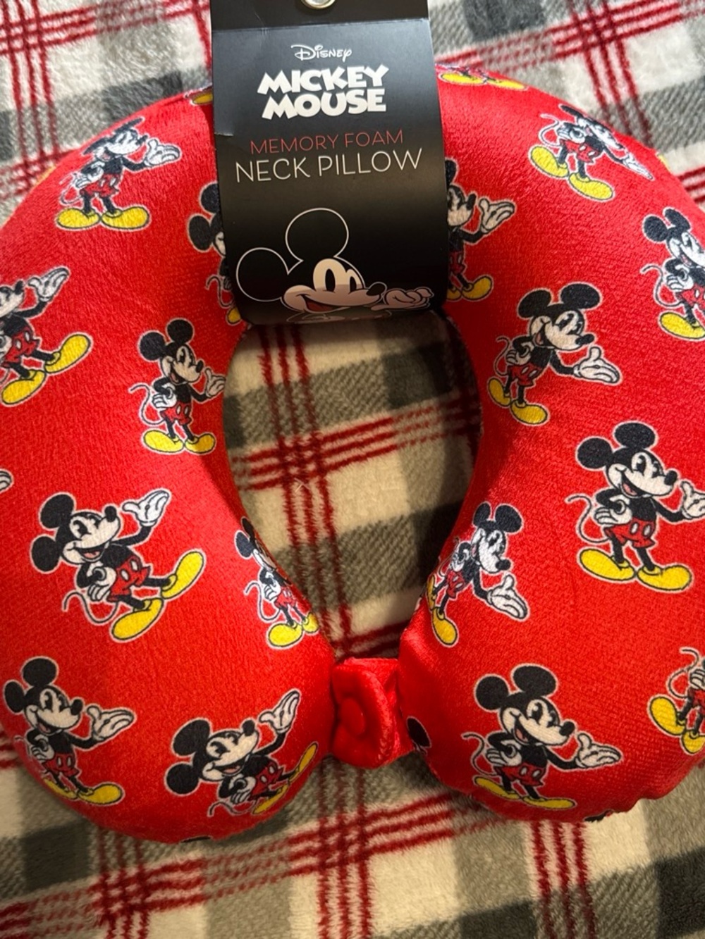 Kids Memory Foam Neck Pillow - Red